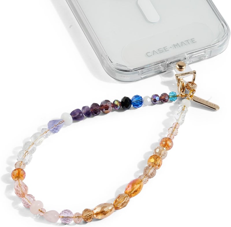 CASE-MATE Phone Charm with Beaded Crystals - Detachable Anti Theft Strap - Hands-Free iPhone Wrist Strap for Women - Phone Chain Wristlet - Fits Galaxy, Pixel and More - Boho Crystal - Image 1